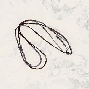 Chico’s Lavender, Gold & Silver Double Strand Beaded Necklace